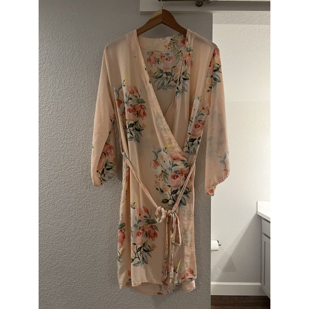 Floral Blush Bridal Maternity or Delivery Robe Small/Medium